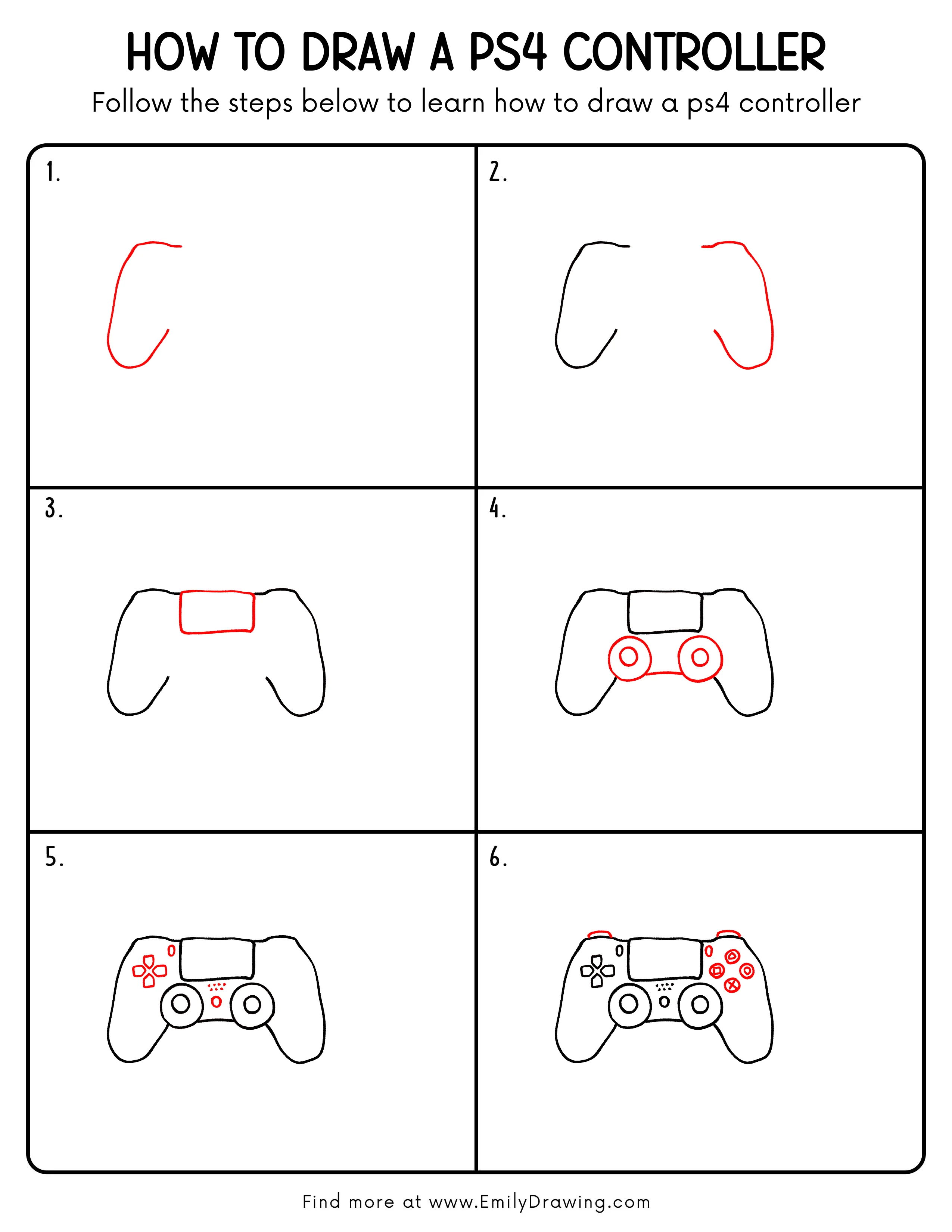 Printable Ps4 Controller Drawing Guide